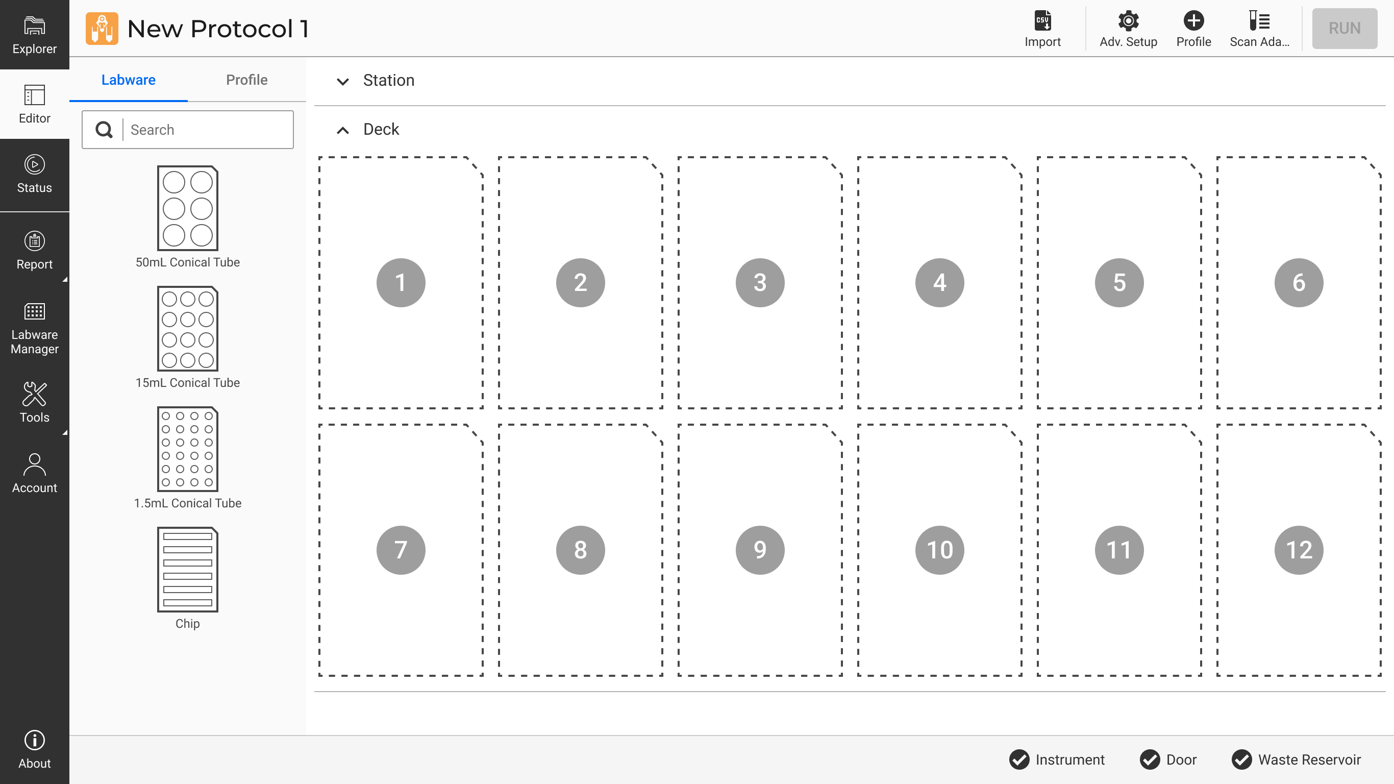 Labware Tab in Protocol Editor
